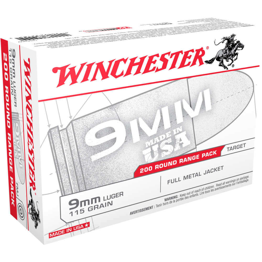 Ammunition Winchester Ammunition USA 9mm WIN USA 9MM 115GR FMJ 200/1000